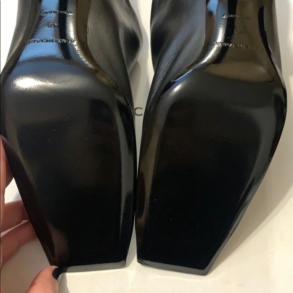 balenciaga square toe leather mules